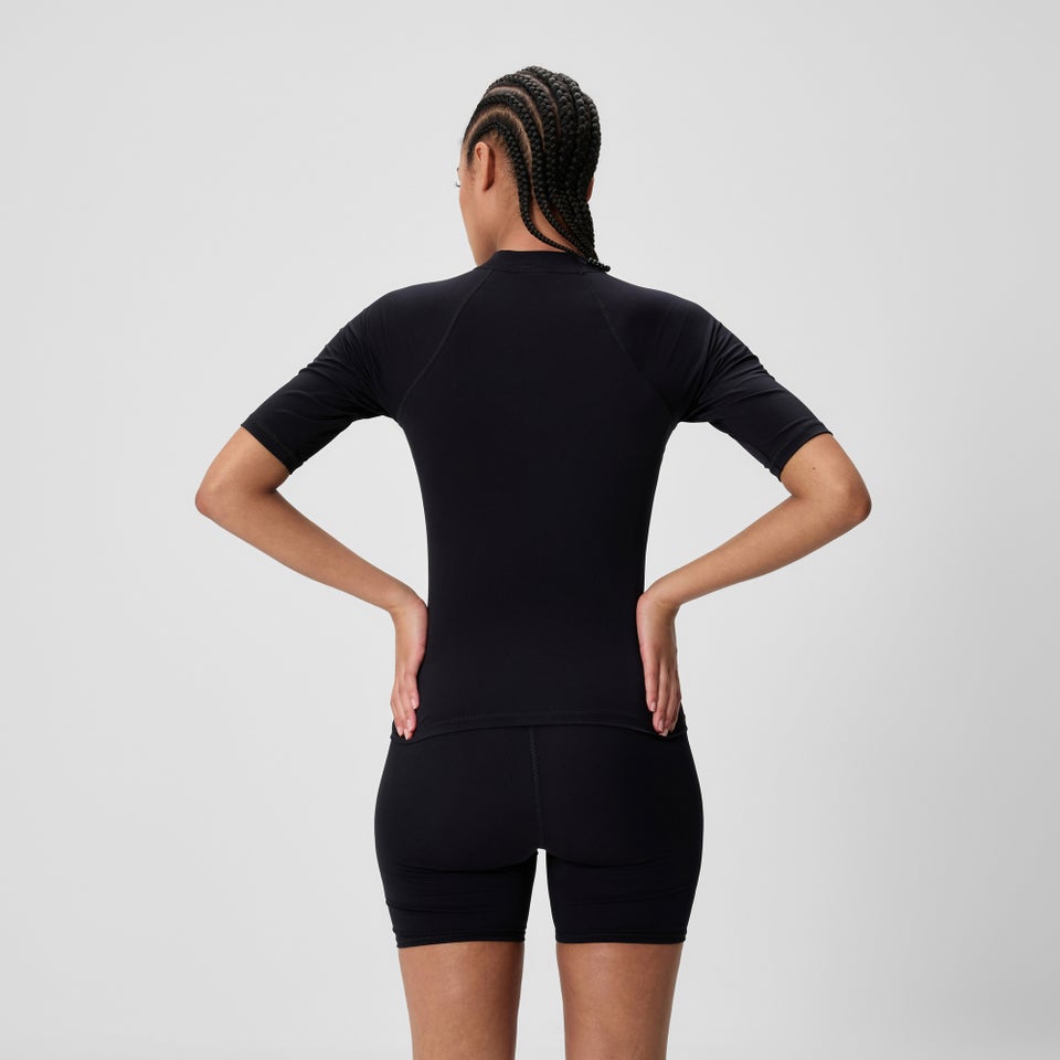 T-shirt rashguard Femme Endurance+ à manches courtes noir