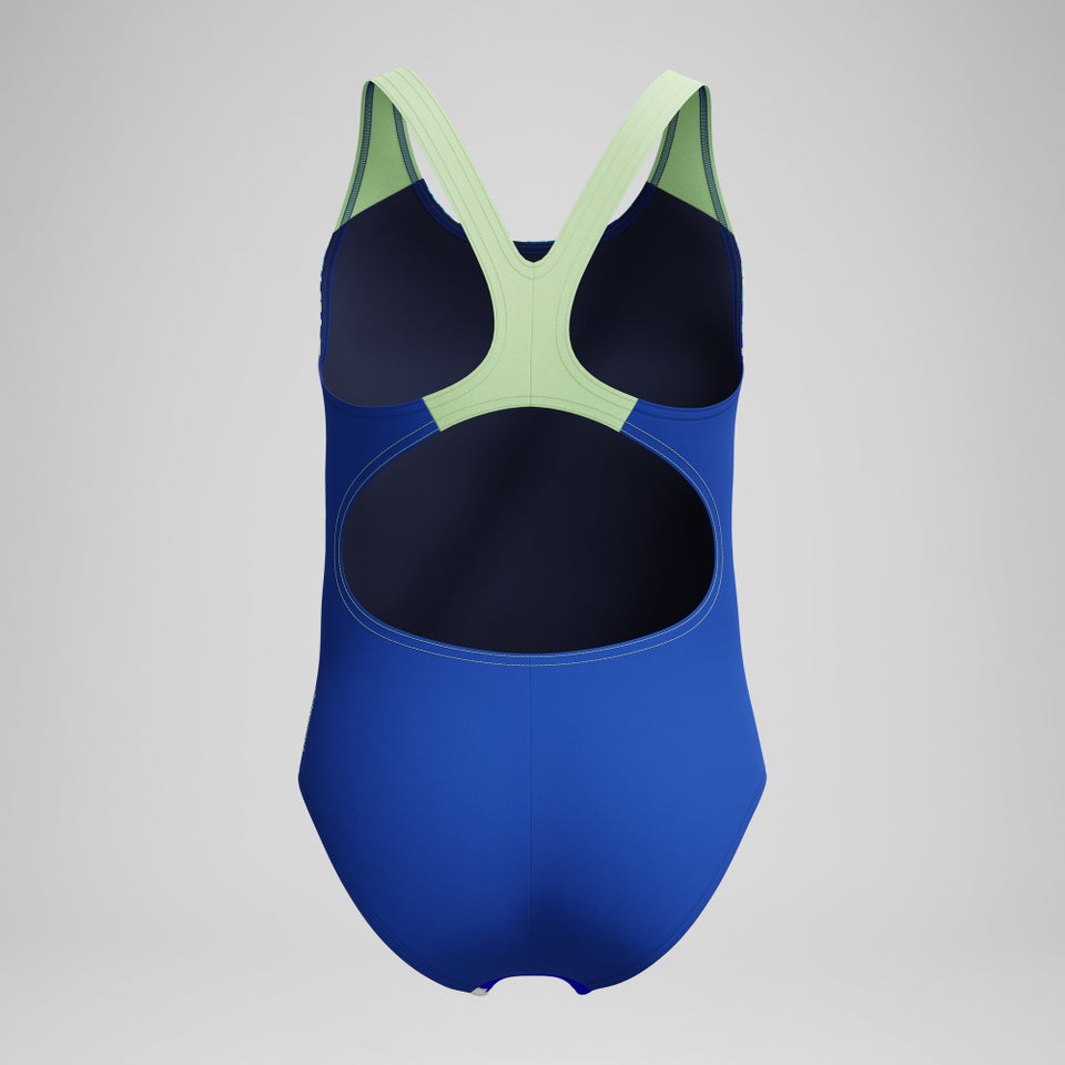 Mädchen Splashback Badeanzug mit Print Blau