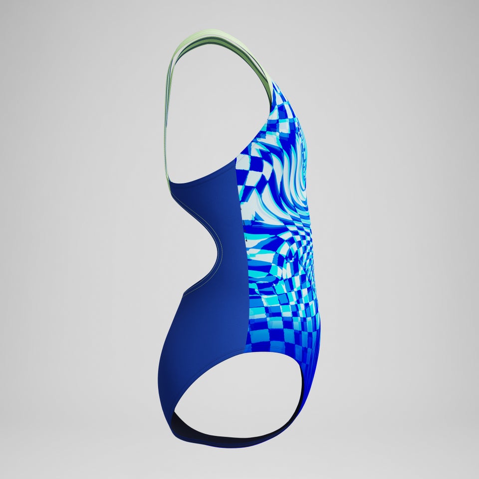 Mädchen Splashback Badeanzug mit Print Blau