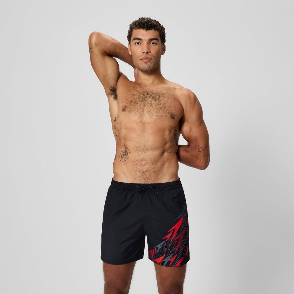 Men's Medley Logo 16" Swim Shorts Black/Red