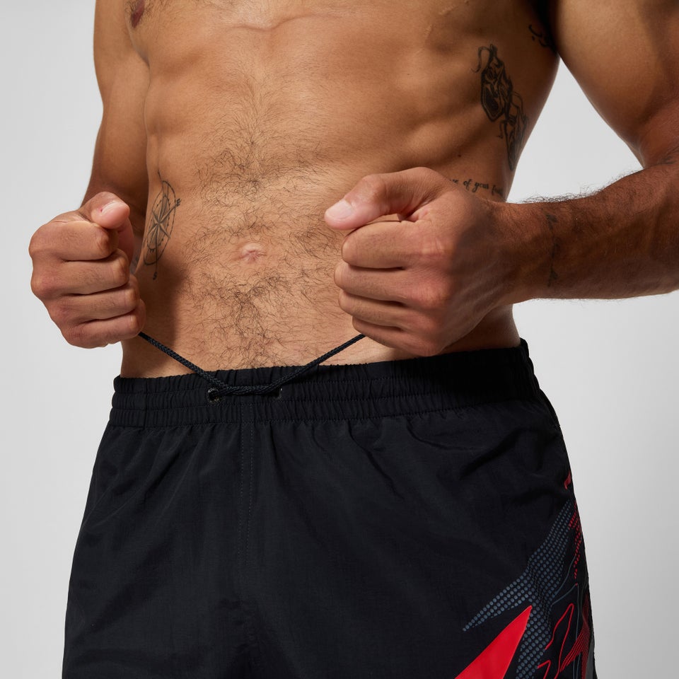 Men's Medley Logo 16" Swim Shorts Black/Red