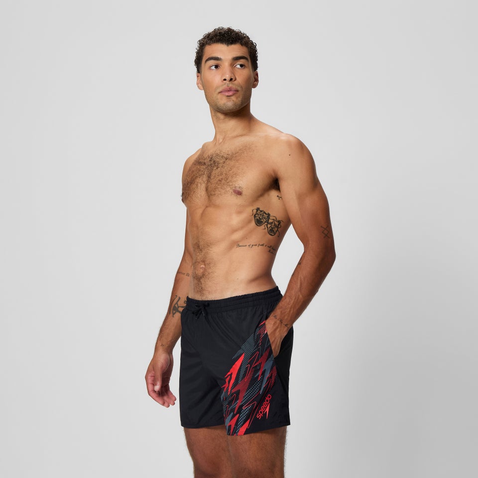 Men's Medley Logo 16" Swim Shorts Black/Red