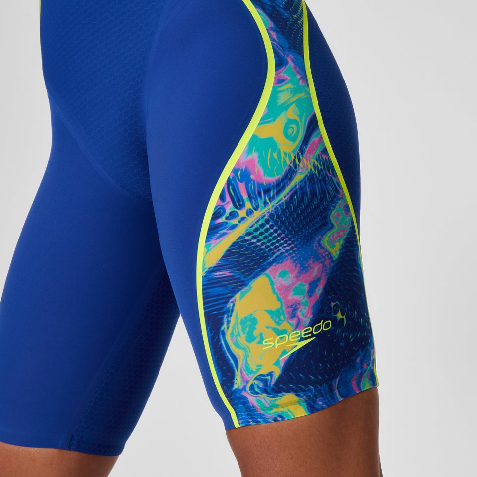 Women's Fastskin LZR Pure Intent 2.0 Openback Kneeskin Navy/Blue/Yellow