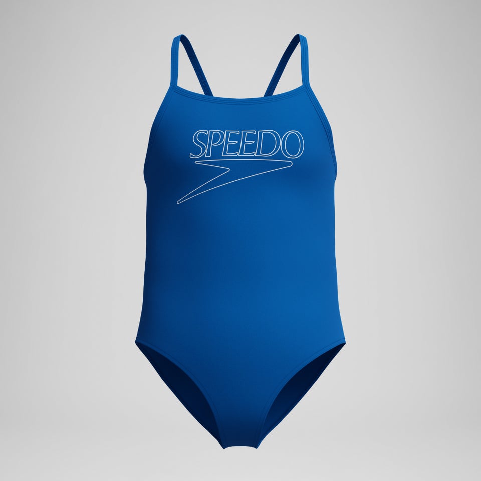 Maillot de bain Fille Endurance+ Logo à bretelles fines bleu