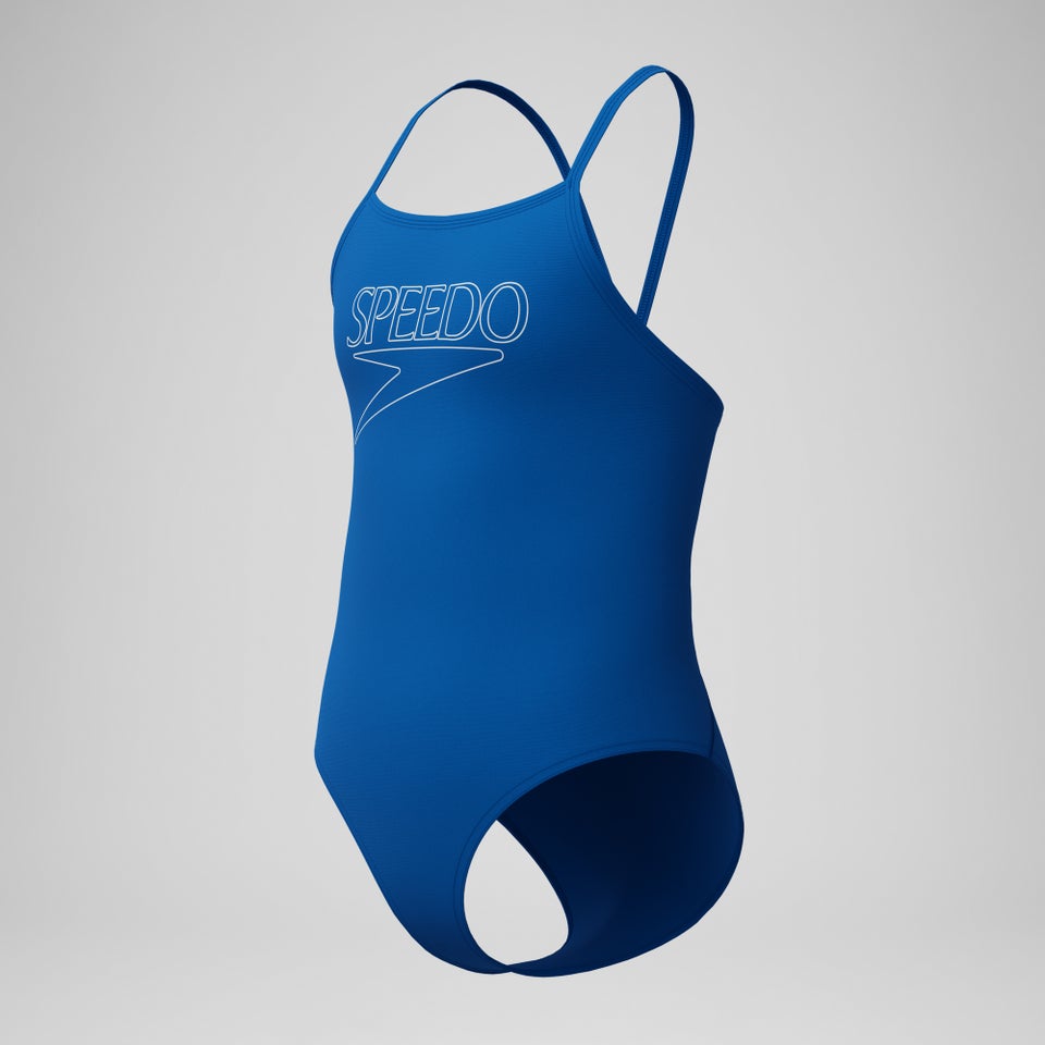 Maillot de bain Fille Endurance+ Logo à bretelles fines bleu