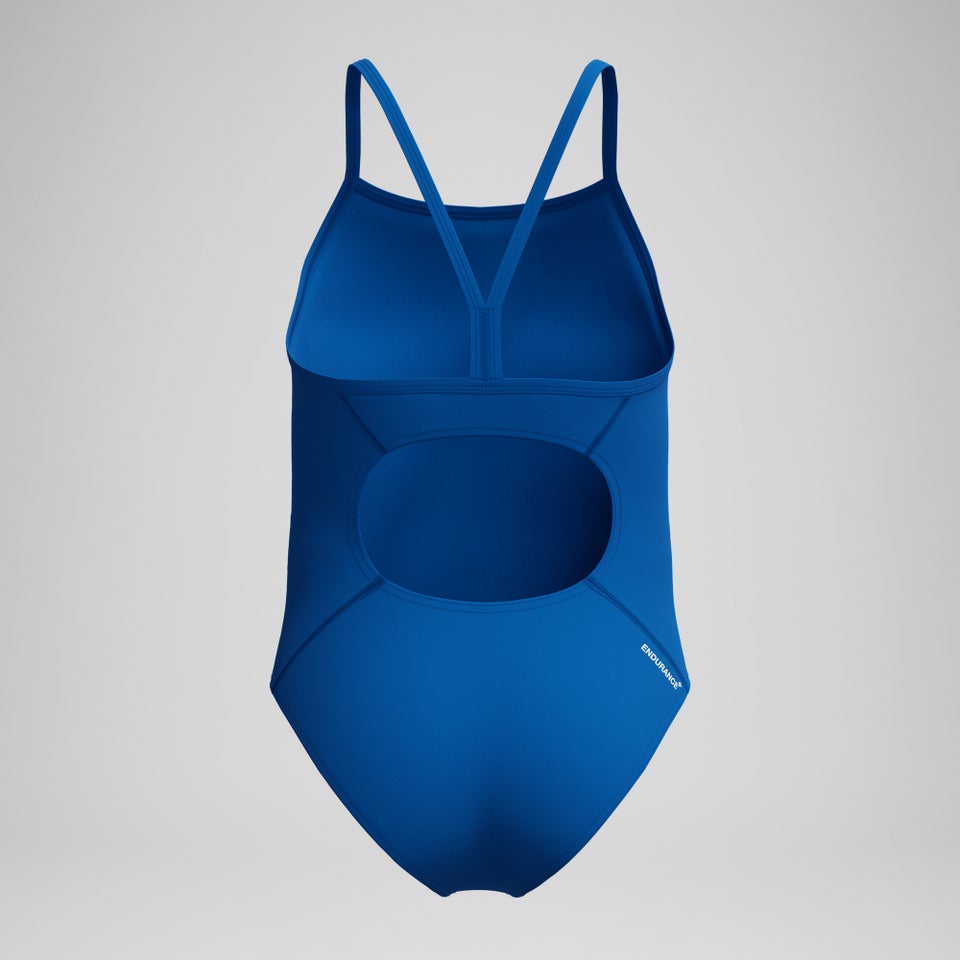 Maillot de bain Fille Endurance+ Logo à bretelles fines bleu