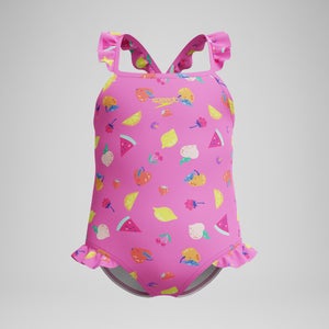 SPEEDO FRILL THINSTRAP 1PC PNK - 5YRS