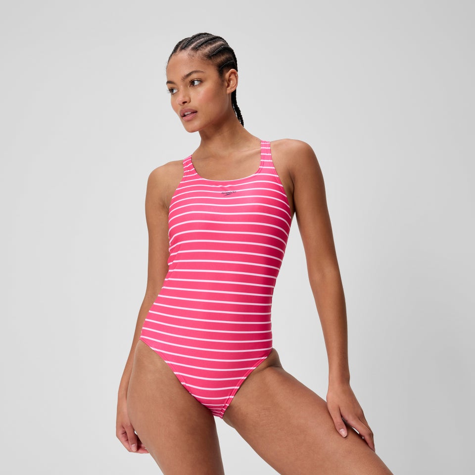 Maillot de bain Femme Endurance+ Medalist imprimé rose/blanc
