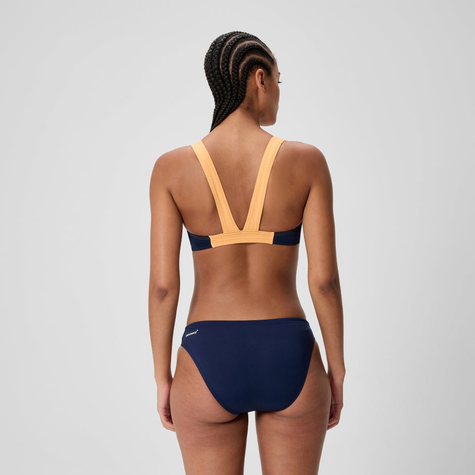 Ensemble bikini Femme Medley Logo V-back bleu marine/pêche