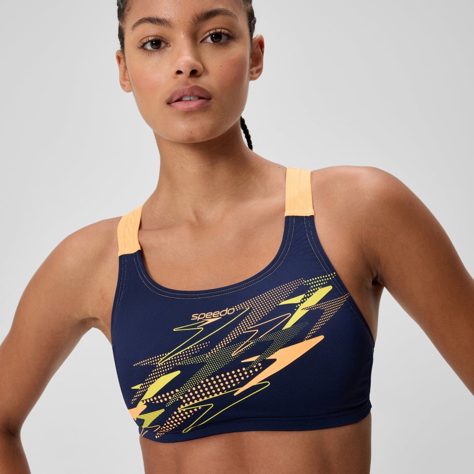 Ensemble bikini Femme Medley Logo V-back bleu marine/pêche