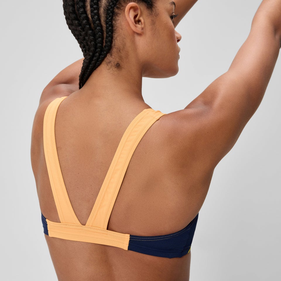 Ensemble bikini Femme Medley Logo V-back bleu marine/pêche