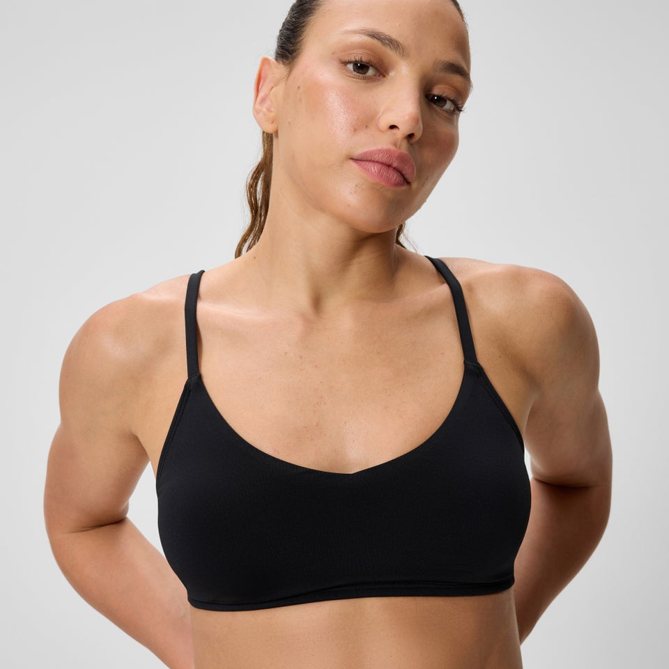 Haut de bikini triangle Femme uni noir