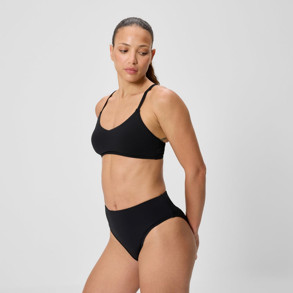 Haut de bikini triangle Femme uni noir