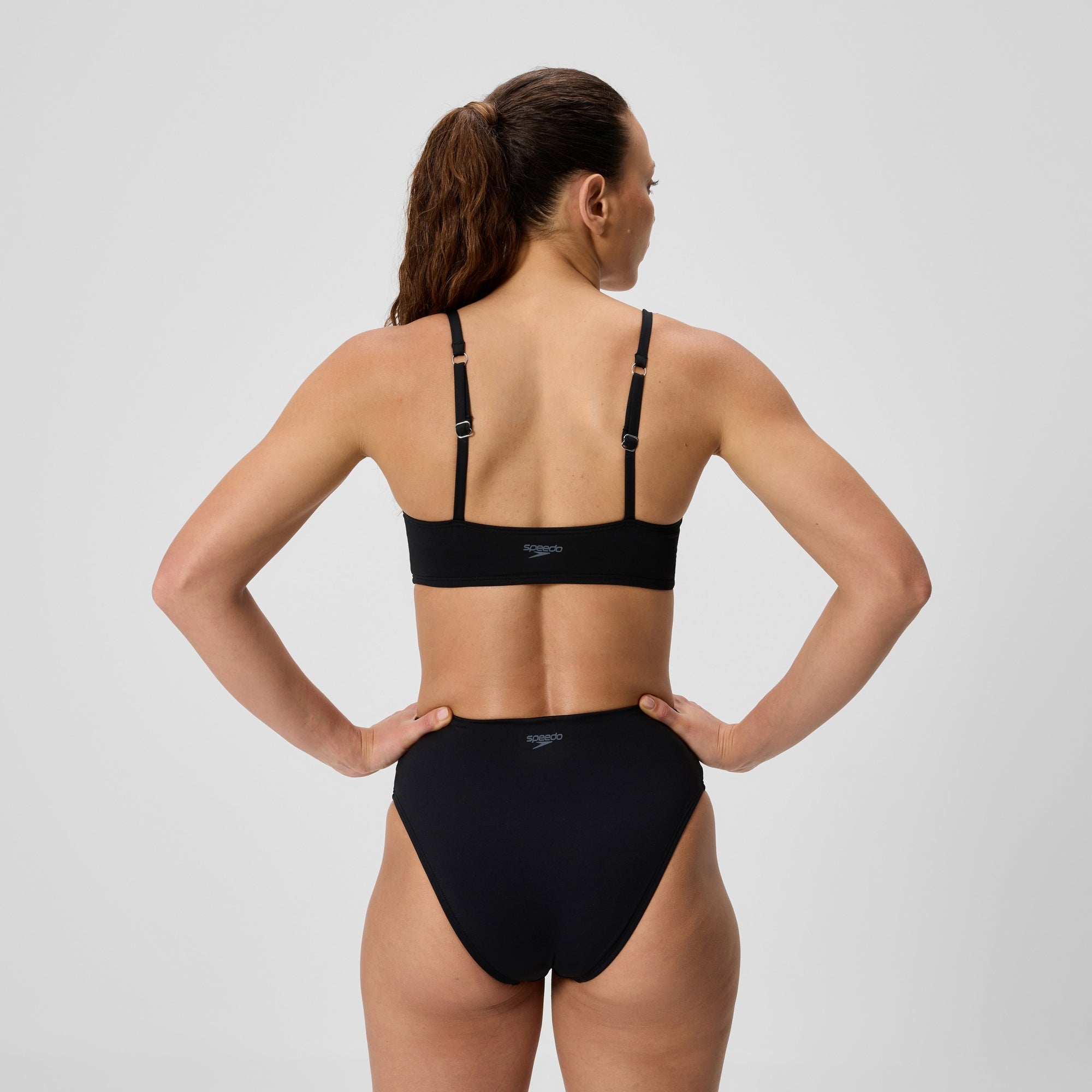 Women's Solid Triangle Bikini Top Black | Speedo USA
