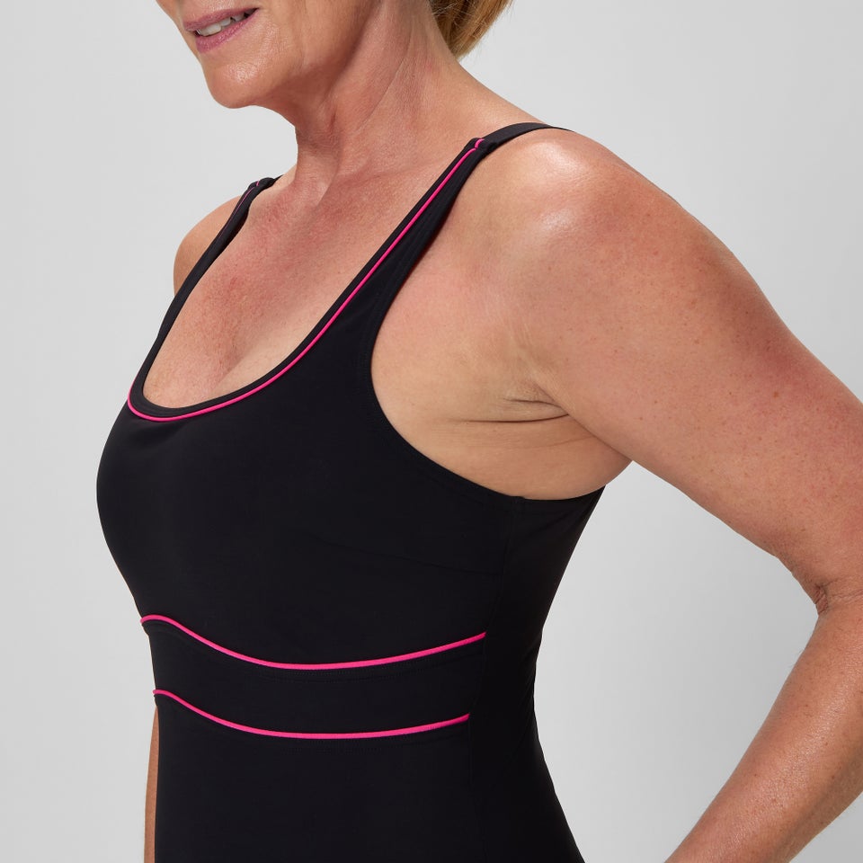 Damen Contour Eclipse Badeanzug Schwarz/Pink