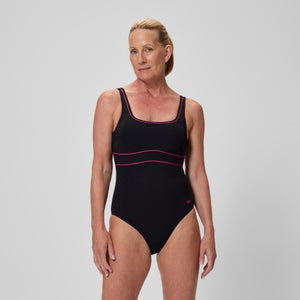 SPEEDO SOLID CONTOUR ECLIPSE 1PC BLK/DKPNK - 44
