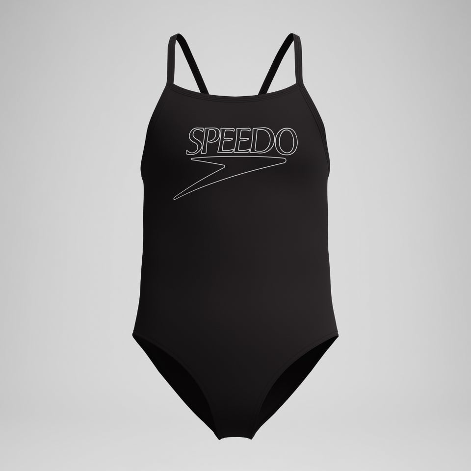 Maillot de bain Fille Endurance+ Logo à bretelles fines noir