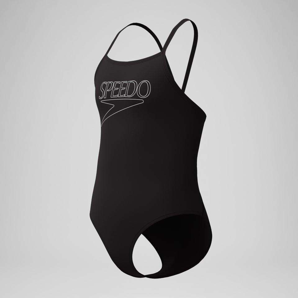 Maillot de bain Fille Endurance+ Logo à bretelles fines noir