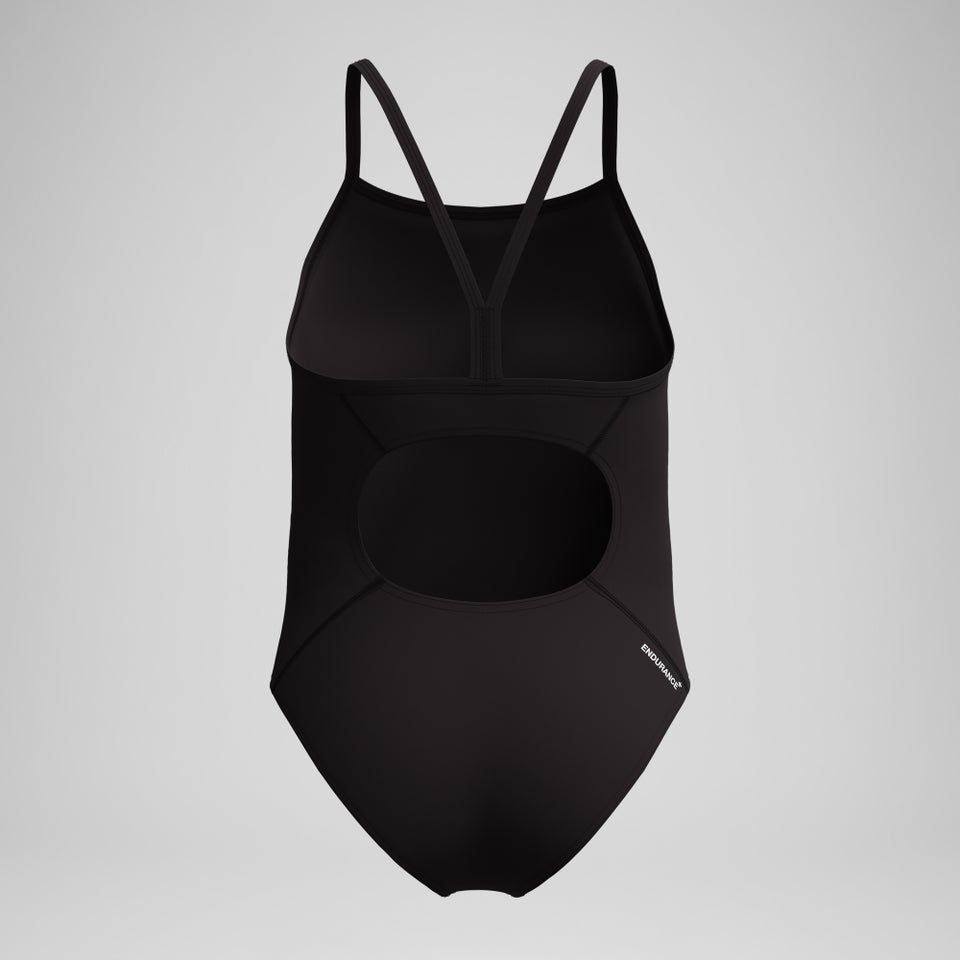 Maillot de bain Fille Endurance+ Logo à bretelles fines noir