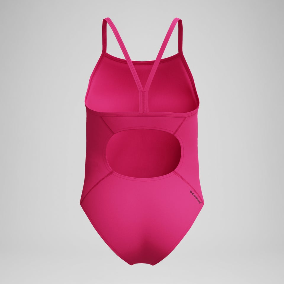 Maillot de bain Fille Endurance+ Logo à bretelles fines rose