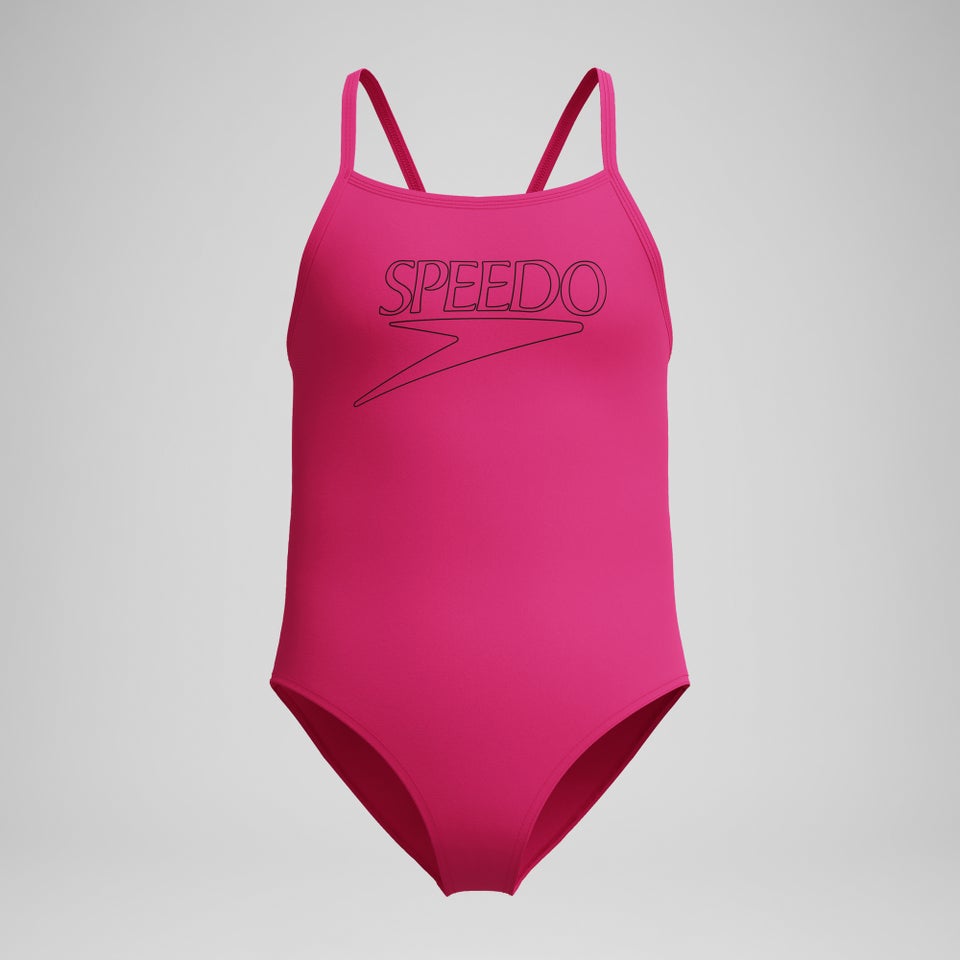 Maillot de bain Fille Endurance+ Logo à bretelles fines rose