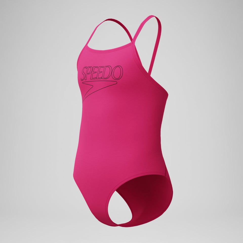 Maillot de bain Fille Endurance+ Logo à bretelles fines rose