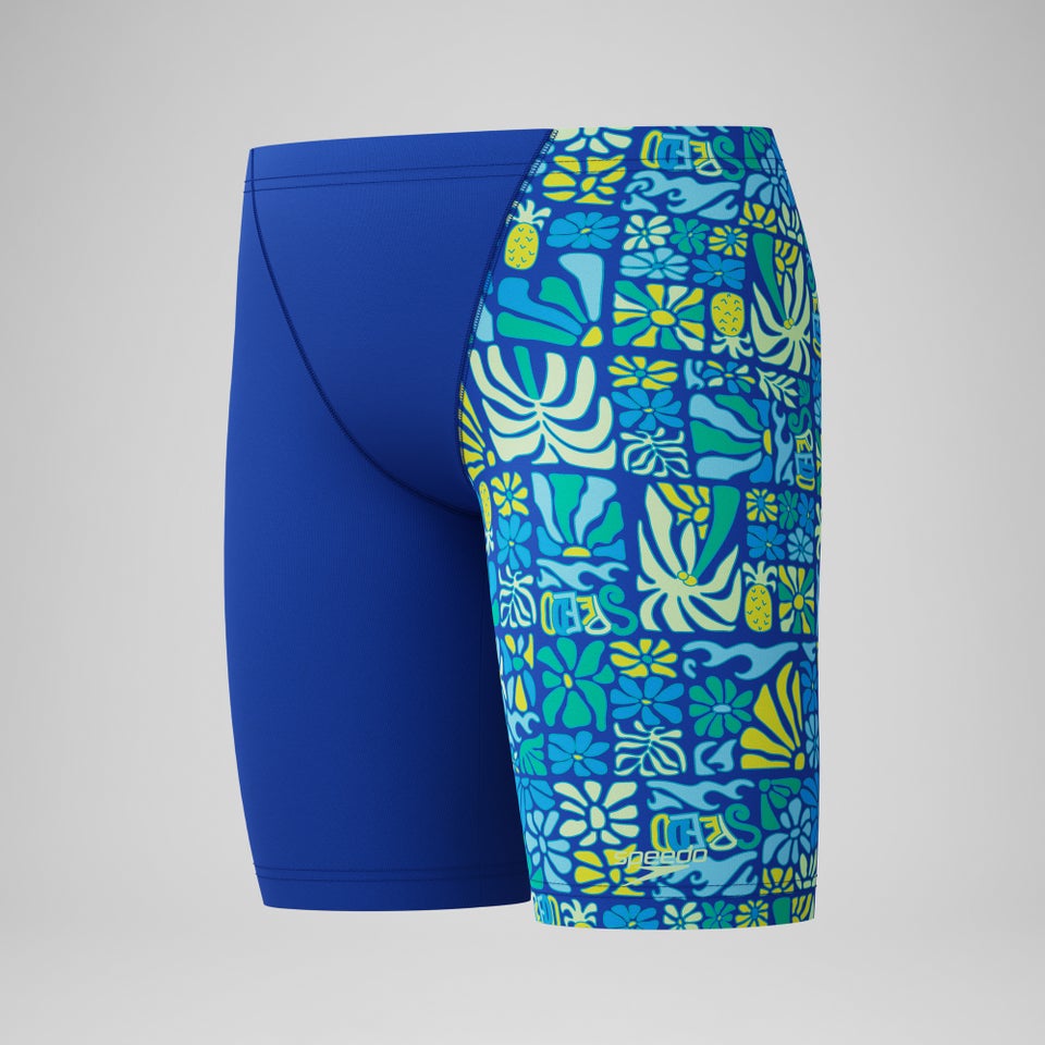 Jungen Schwimmhose mit Print und V-Schnitt Blau