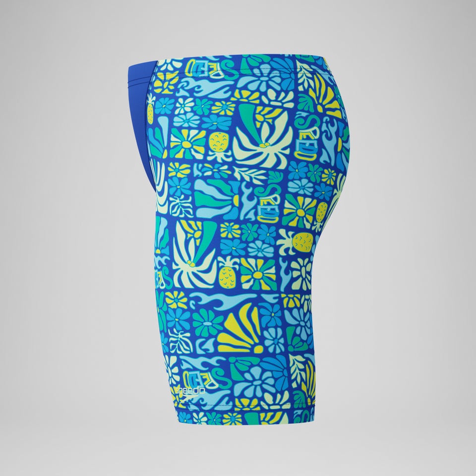 Jungen Schwimmhose mit Print und V-Schnitt Blau