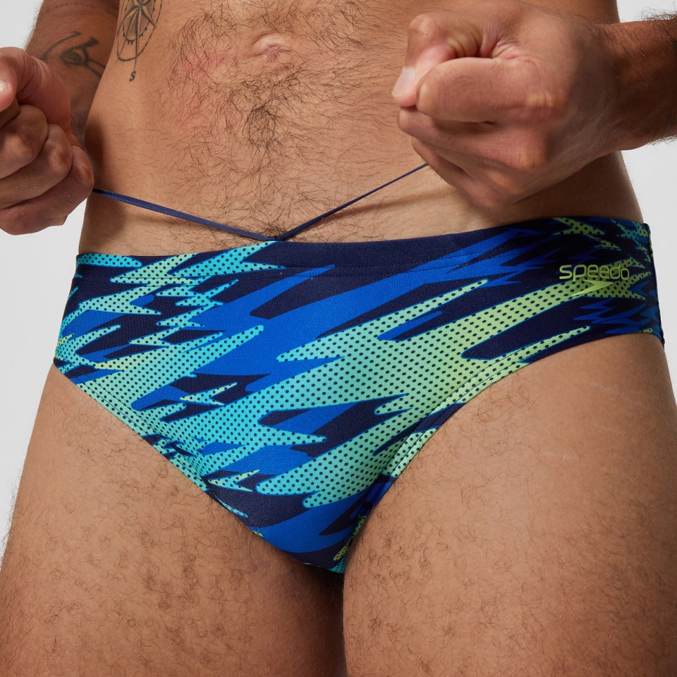Men's Hyperboom Printed 6cm Brief Navy/Blue