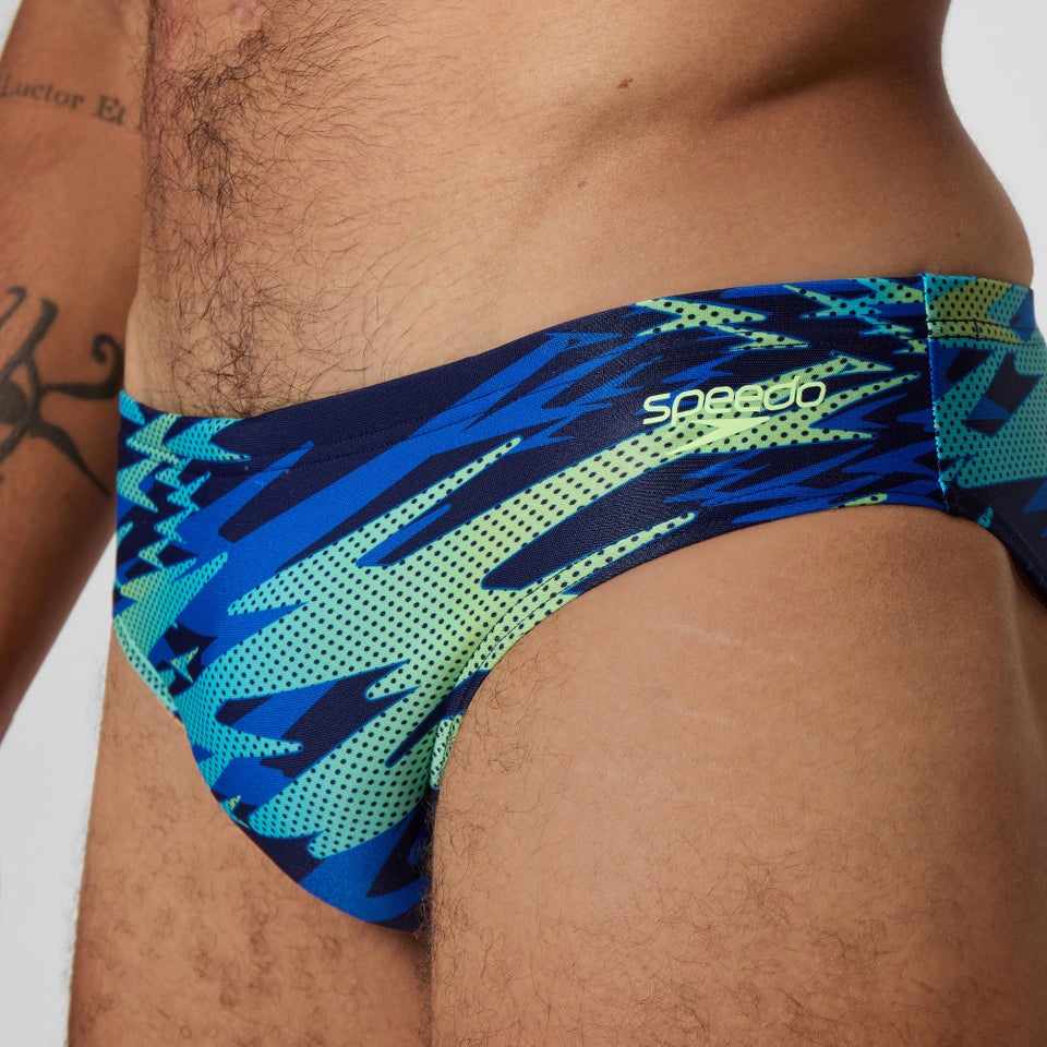 Men's Hyperboom Printed 6cm Brief Navy/Blue