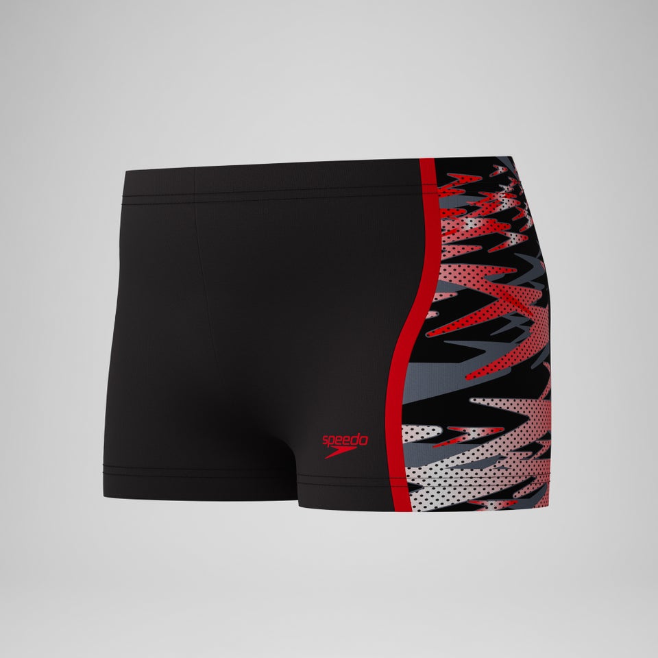 Jungen Hyperboom Aquashorts mit Passe Schwarz/Rot