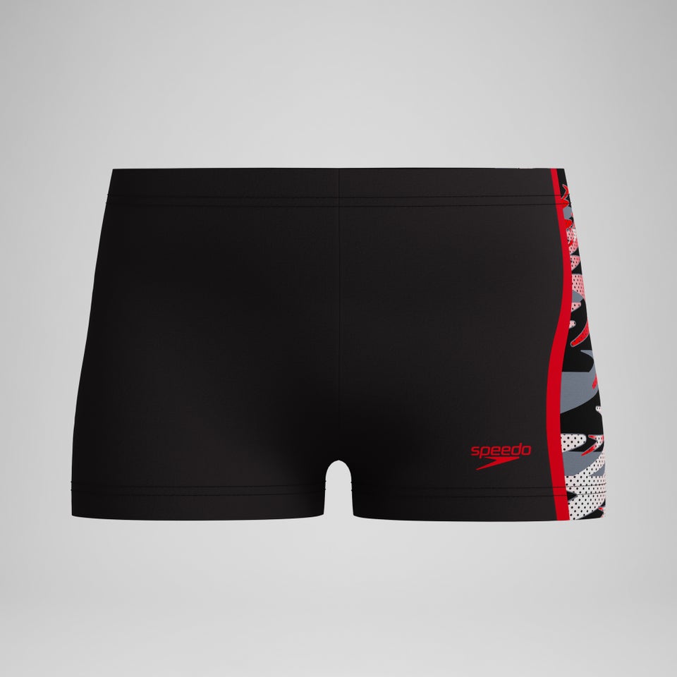 Jungen Hyperboom Aquashorts mit Passe Schwarz/Rot