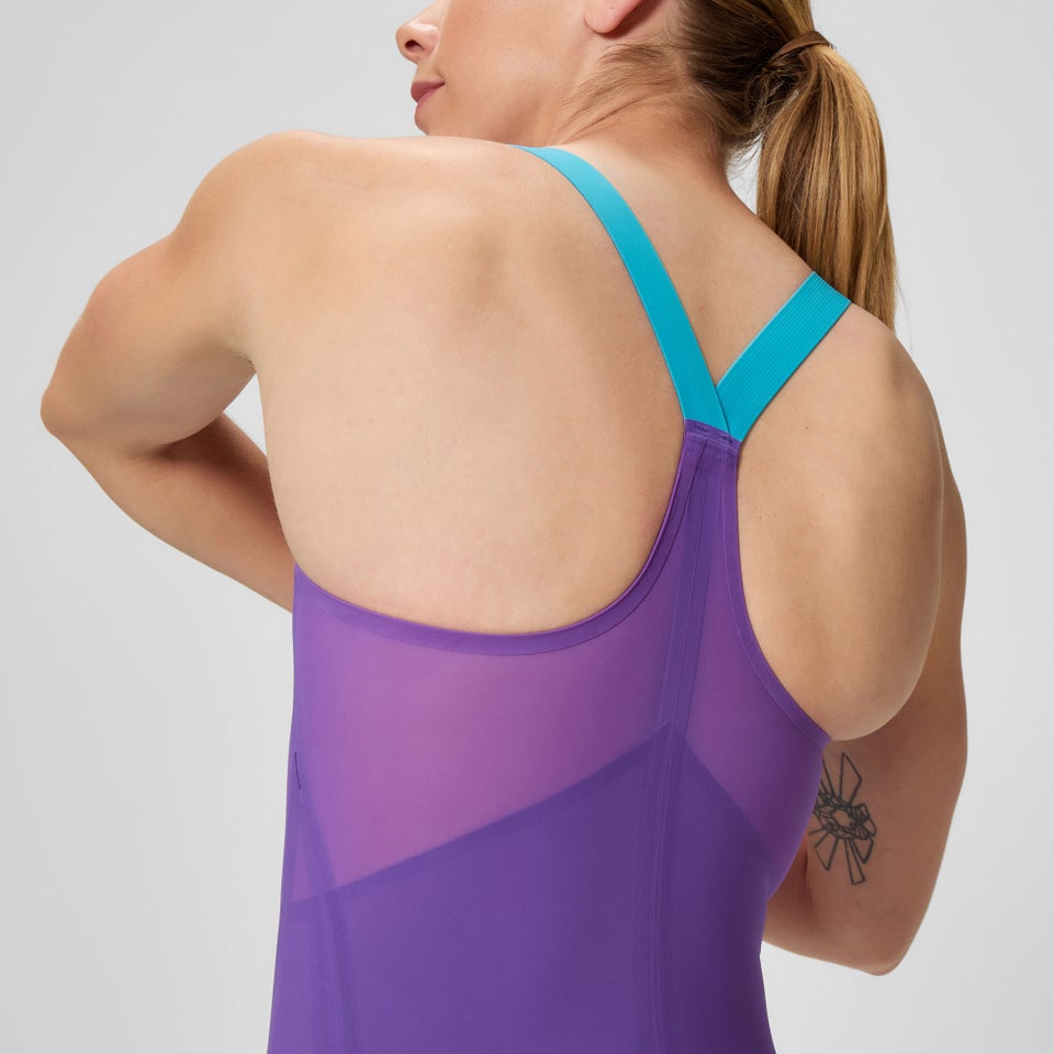 Damen Fastskin LZR Pure Valor 2.0 Kneeskin mit geschlossenem Rücken Violett/Blau