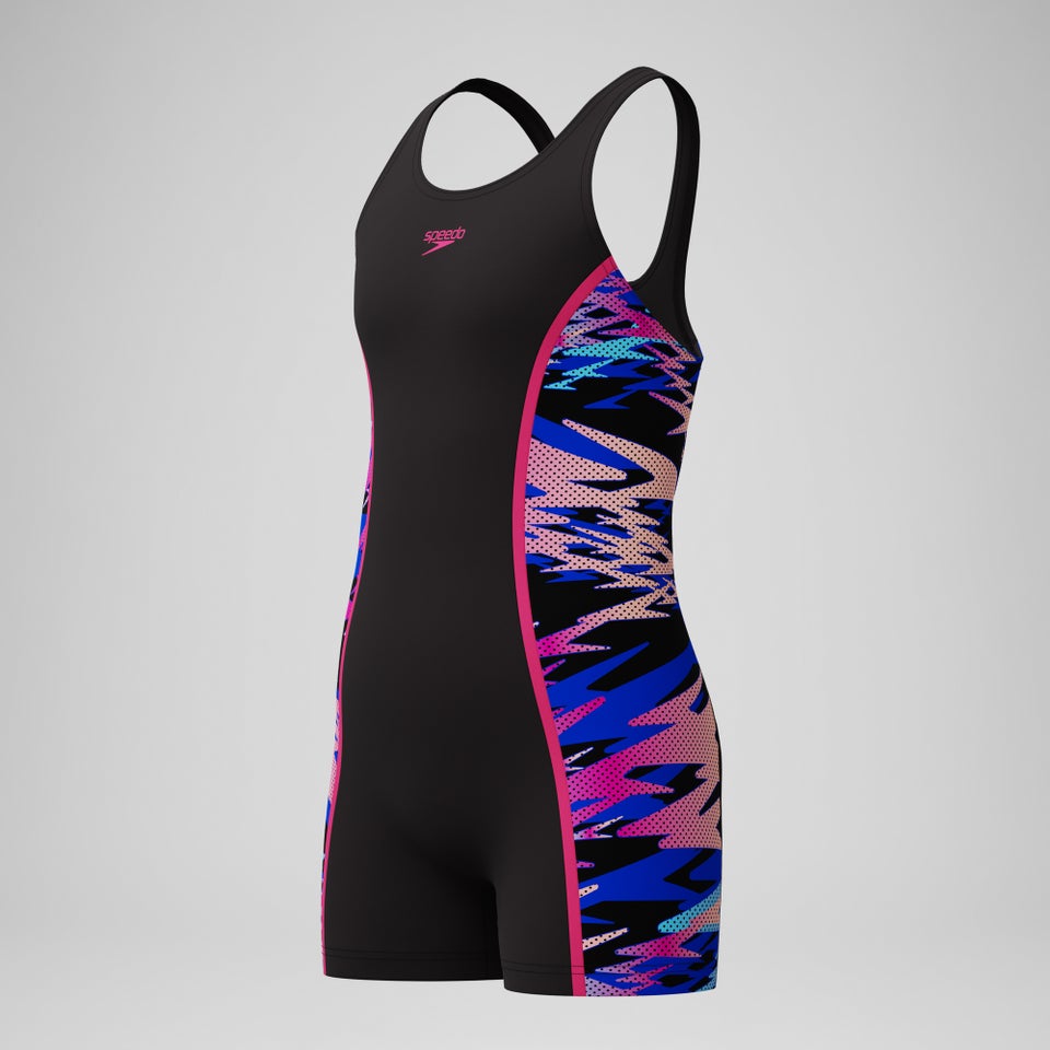 Girls Hyperboom Splice Muscleback Legsuit Black/Pink