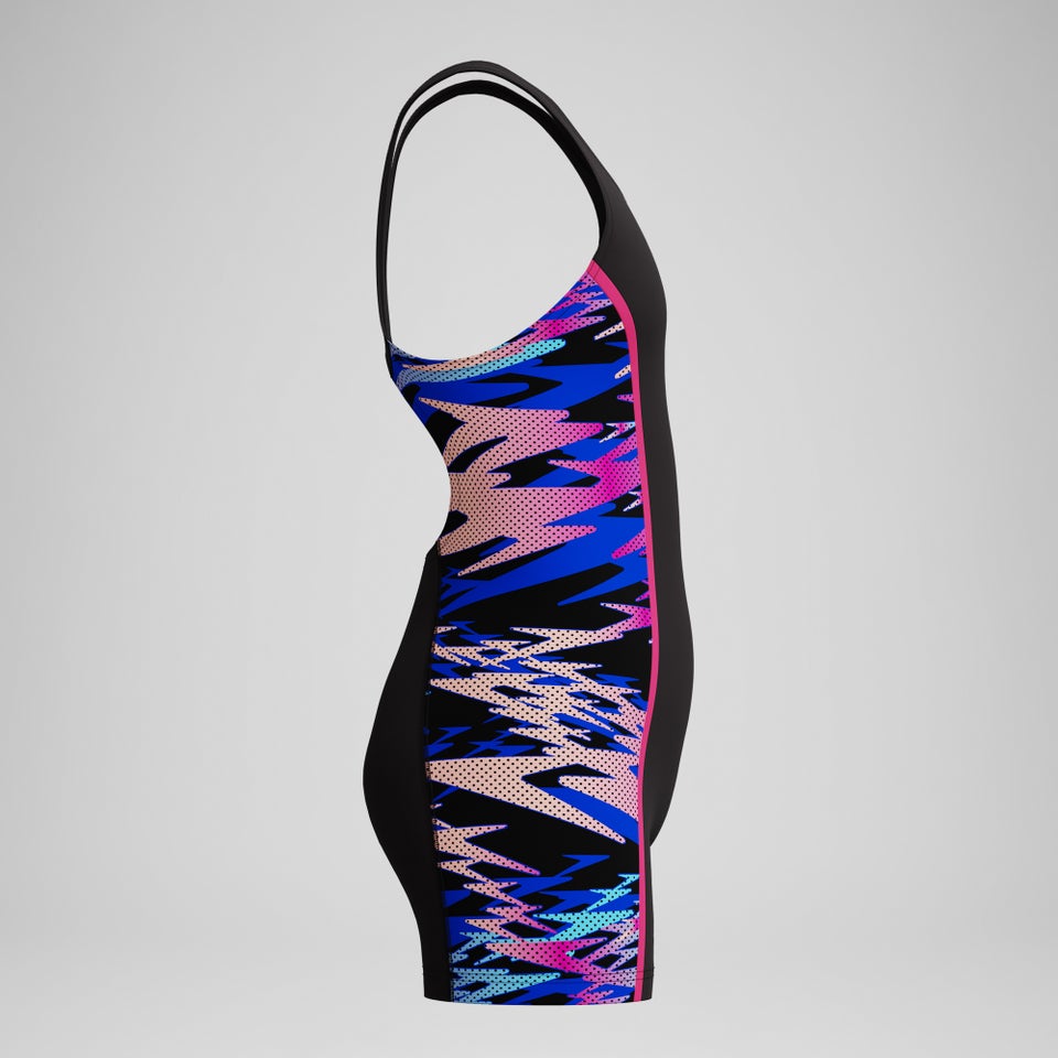 Girls Hyperboom Splice Muscleback Legsuit Black/Pink