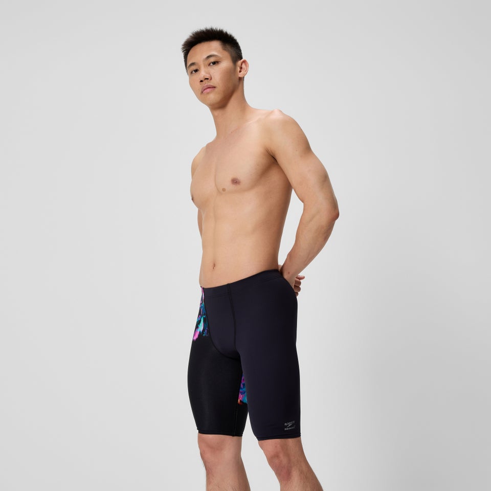 Herren Club Training Schwimmhose mit Print Schwarz/Pink