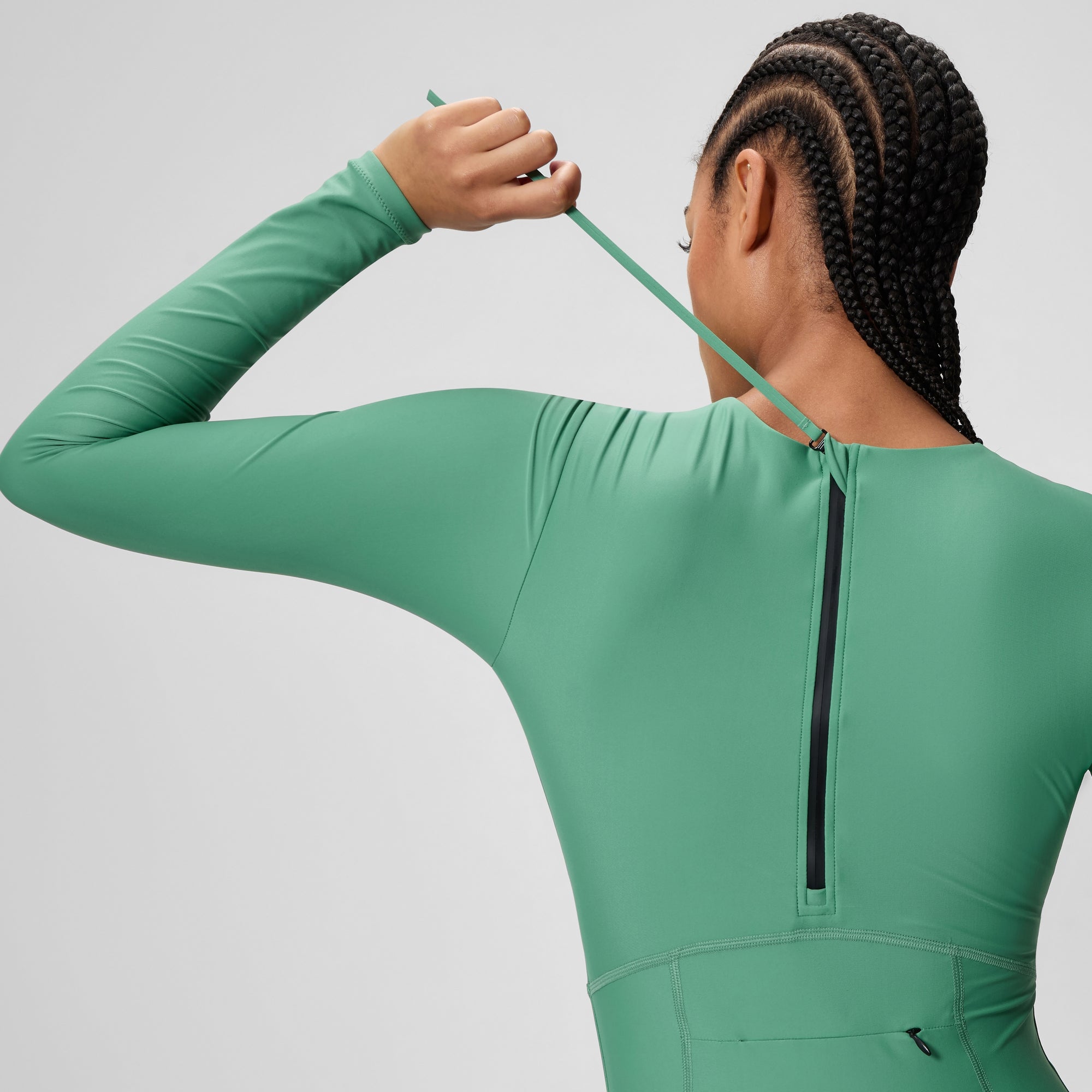 Women's Ocean Flex Long Sleeve Zip One Piece Green | Speedo USA