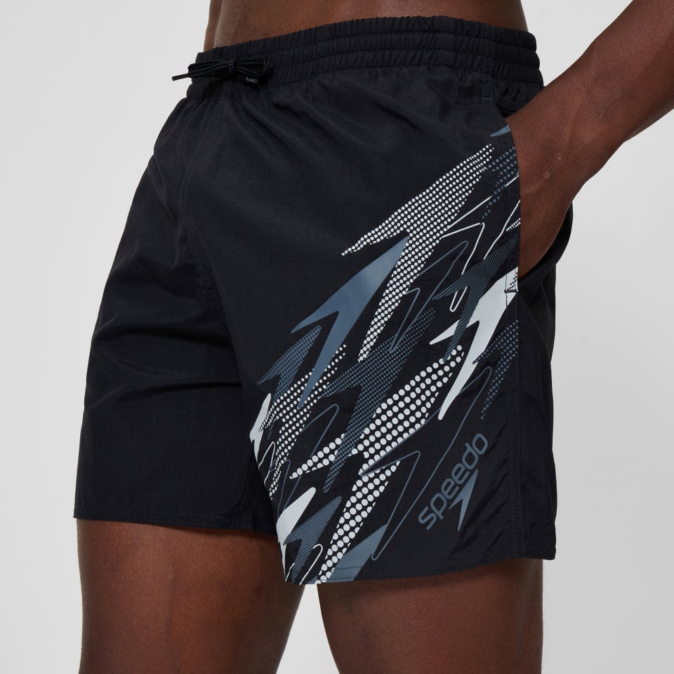 Herren Medley Badeshorts 40 cm mit Logo Grau/Schwarz