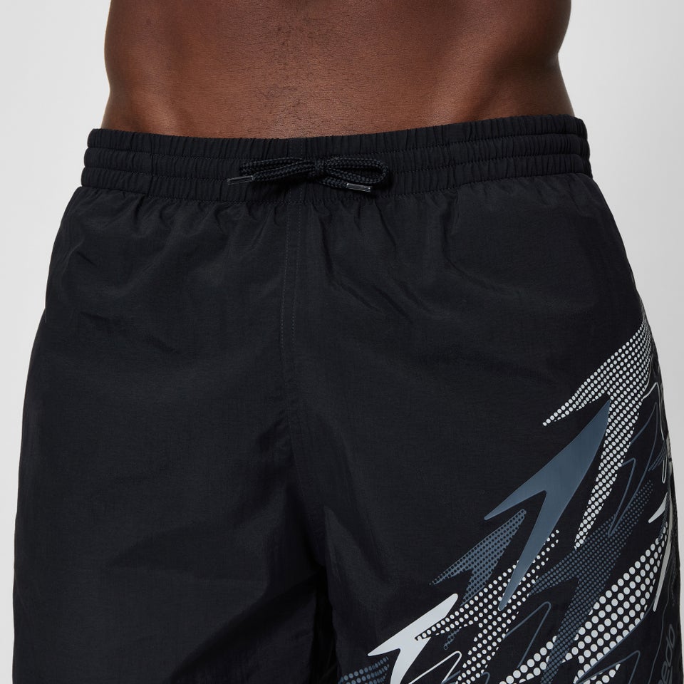 Herren Medley Badeshorts 40 cm mit Logo Grau/Schwarz