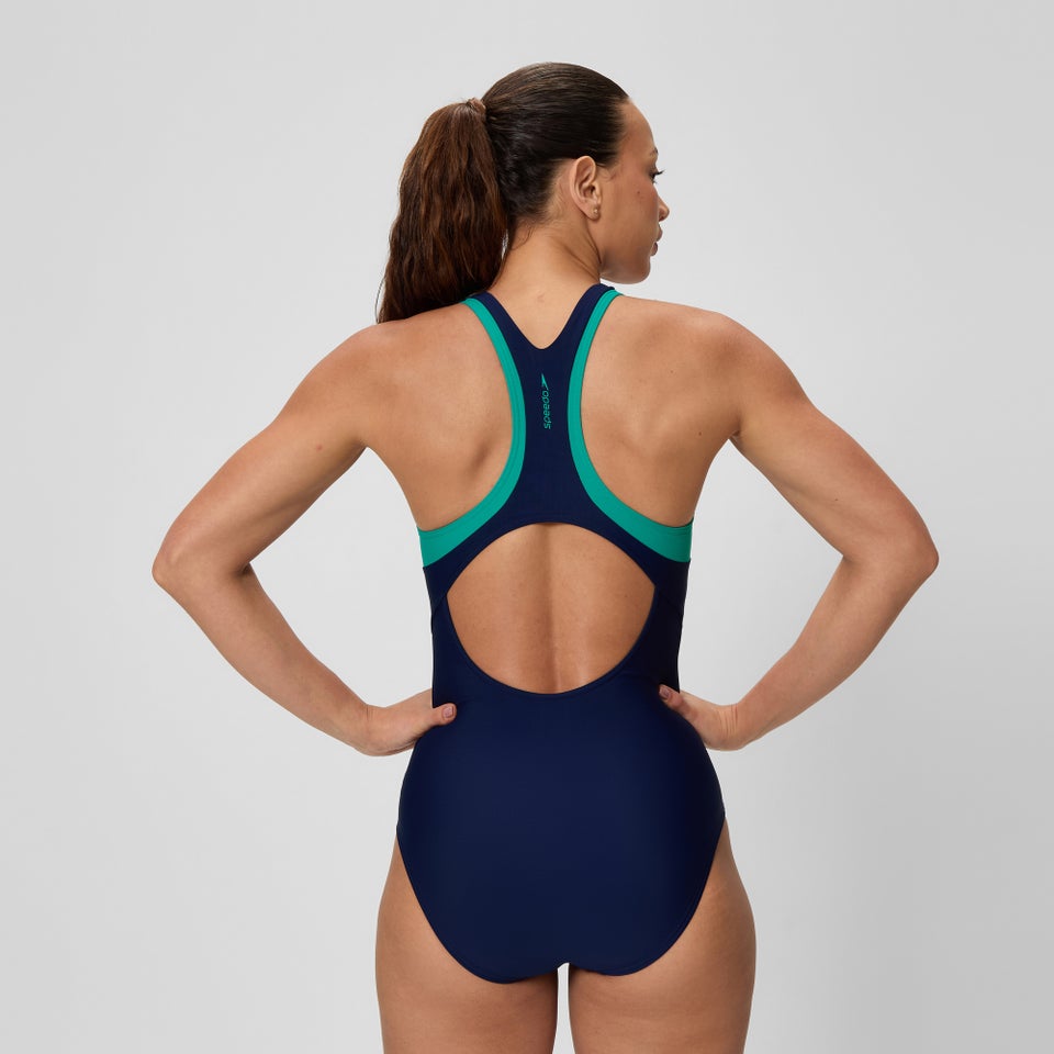 Women's Colorblock Racerback One Piece Navy/Teal