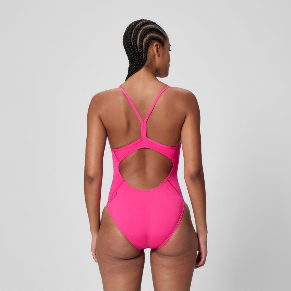Maillot de bain Femme Endurance+ Logo à bretelles fines rose