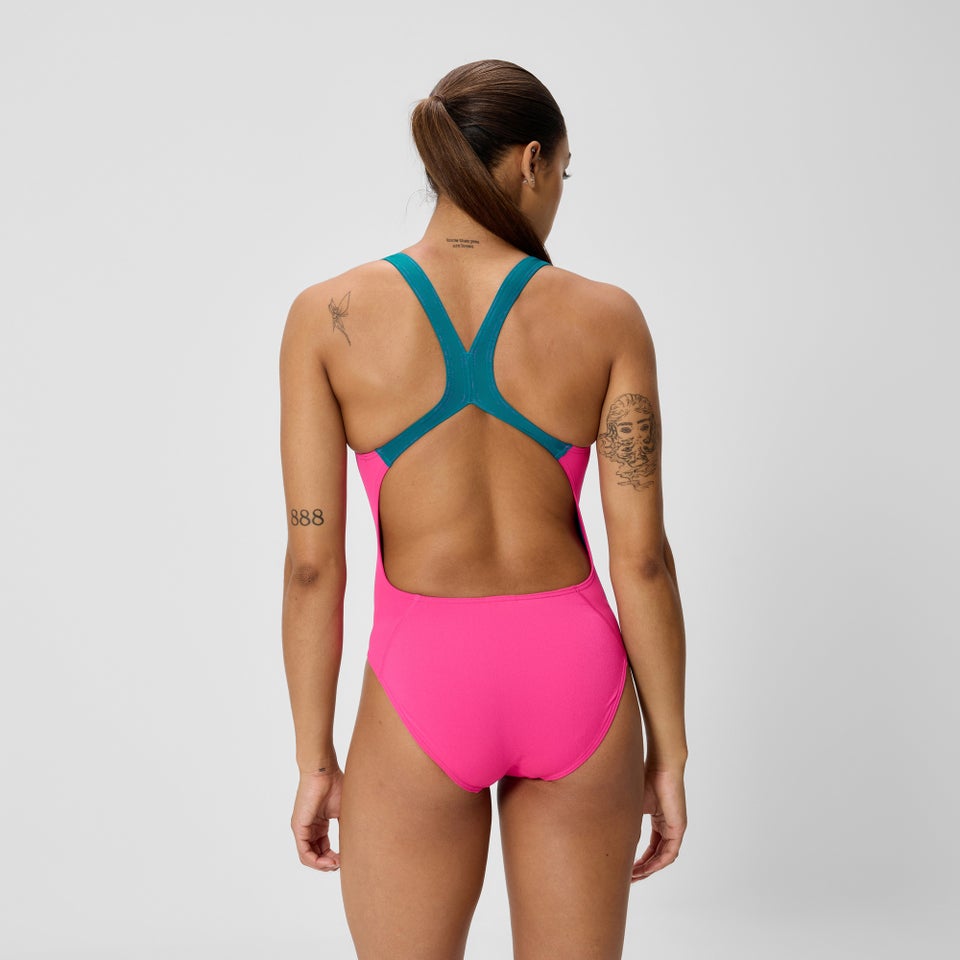 Damen Club Training Powerback Badeanzug Pink