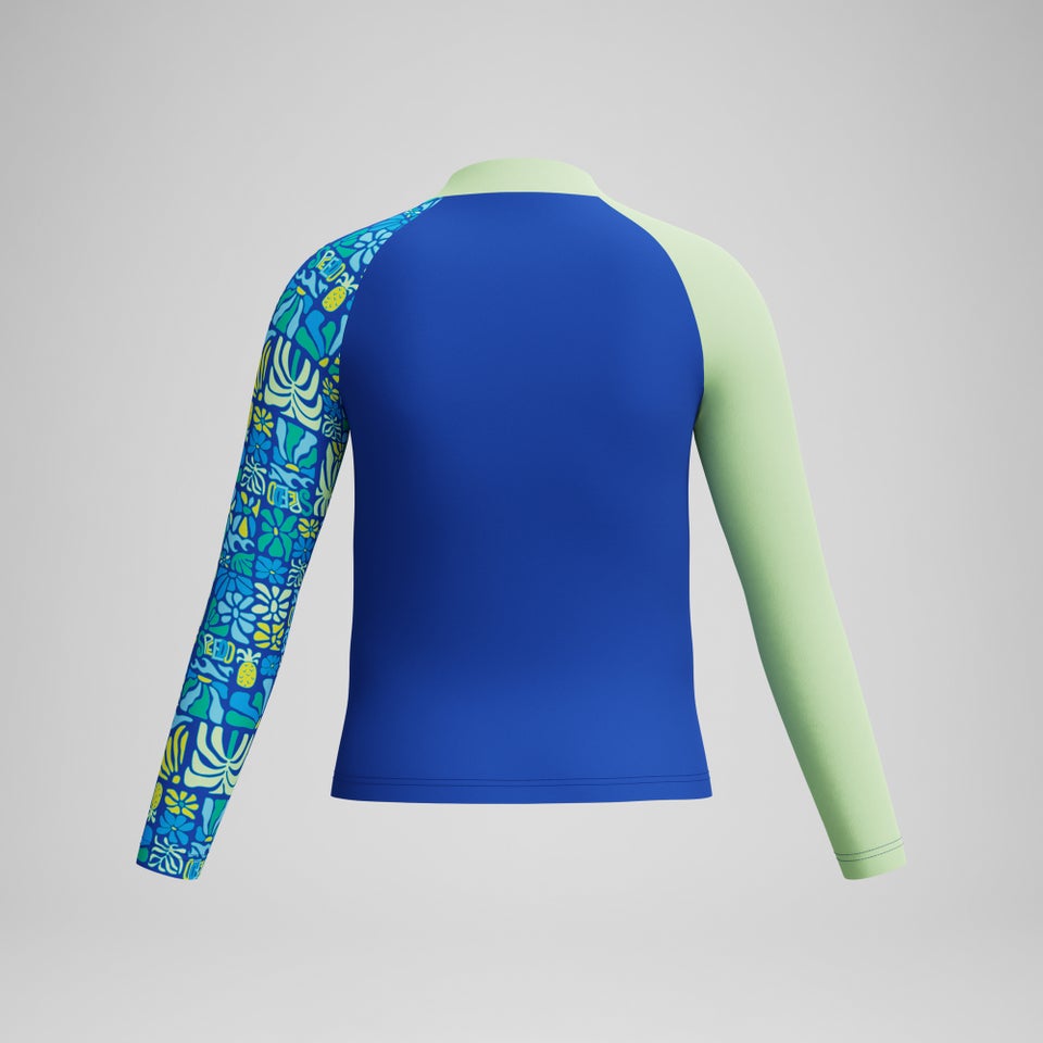 Jungen Langarm-Rashguard mit Print Blau