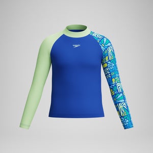 Jungen Langarm-Rashguard mit Print Blau