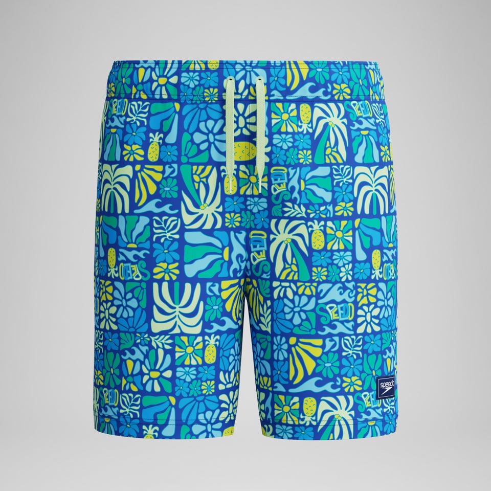 Boys Printed 15" Swim Shorts Blue