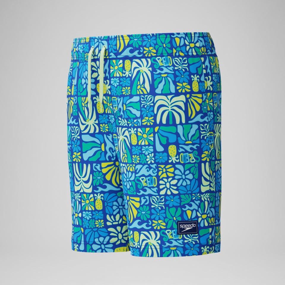 Boys Printed 15" Swim Shorts Blue