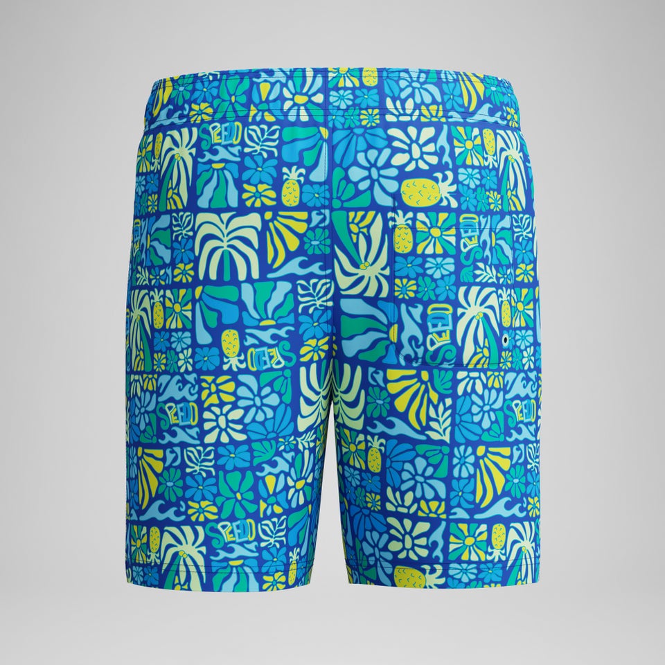 Boys Printed 15" Swim Shorts Blue