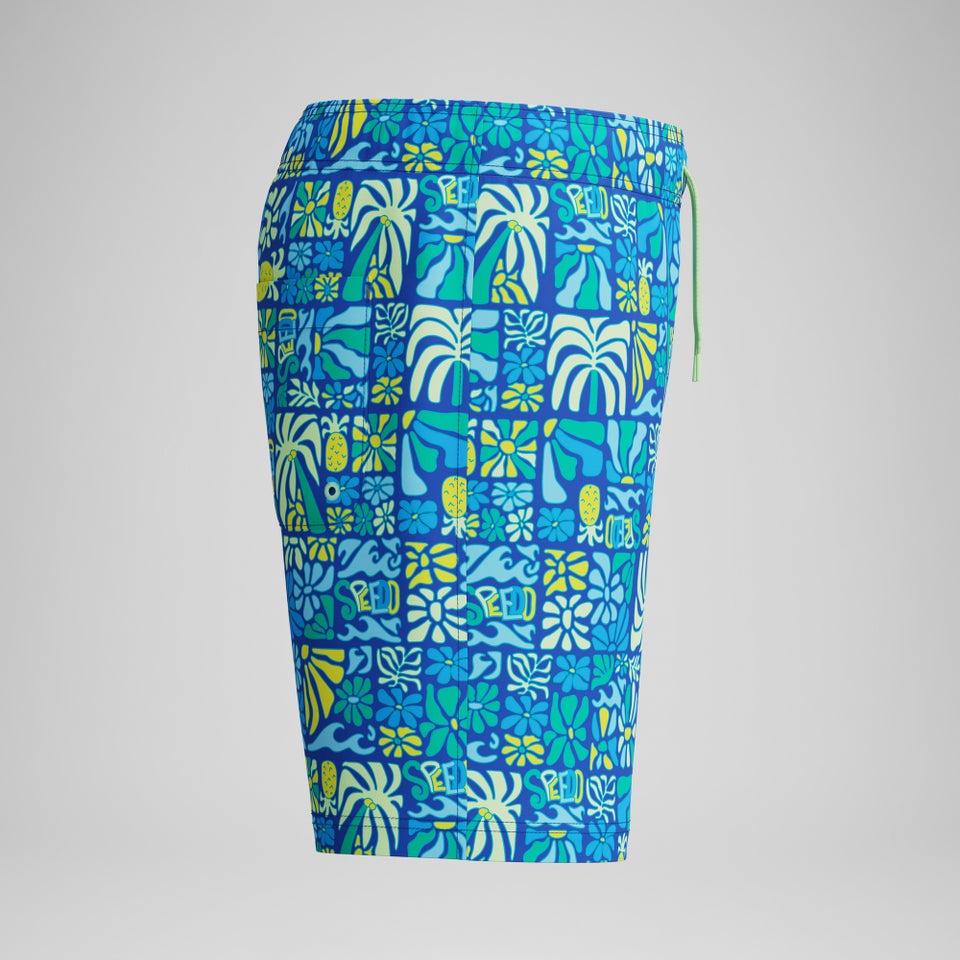 Boys Printed 15" Swim Shorts Blue