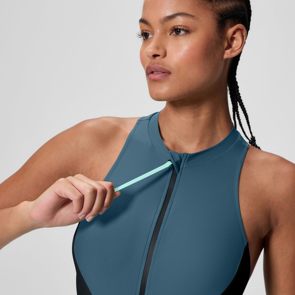 Women's Ocean Flex Zip One Piece Blue