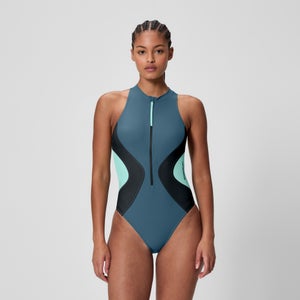 Women's Ocean Flex Zip Swimsuit Teal - XL